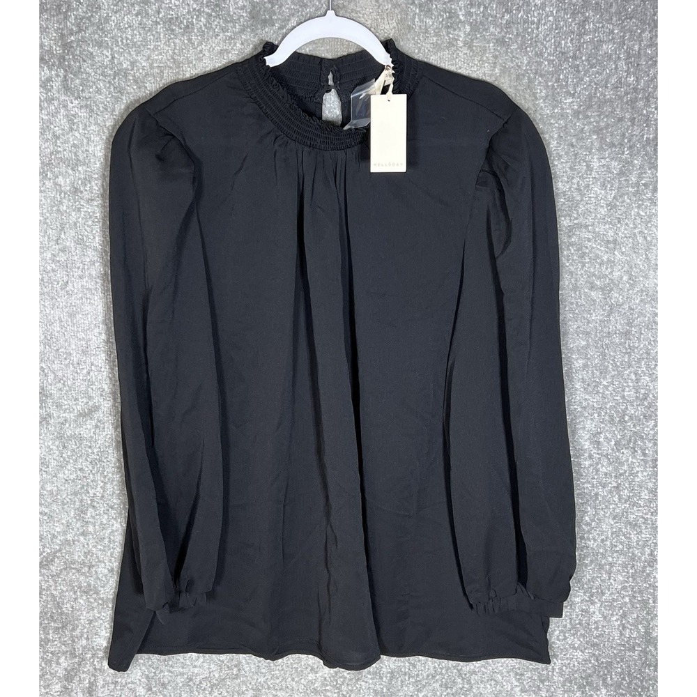 Melloday Mock Neck Top Womens Size 3X Black Long Sleeve Keyhole Whimsigoth New